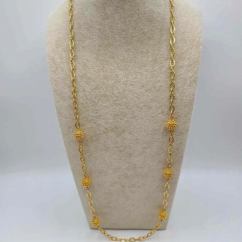 Talbots Gold Tone Vintage Statement Long Necklace